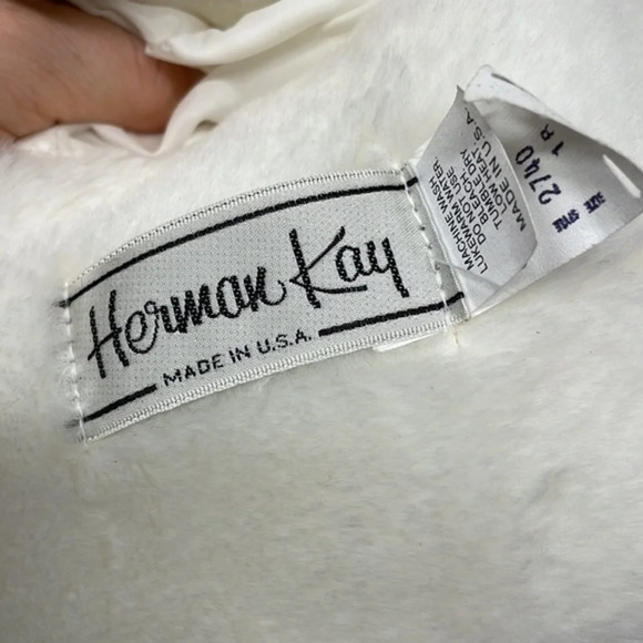 Vintage Off White Herman Kay Faux‎ Fur Jacket - Picture 8 of 11